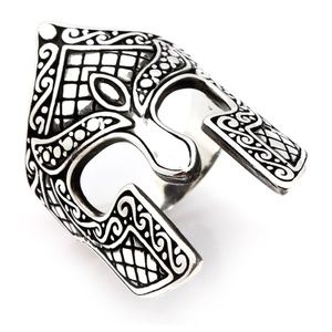 925 Sterling Silver Spartan Helmet Men Ring